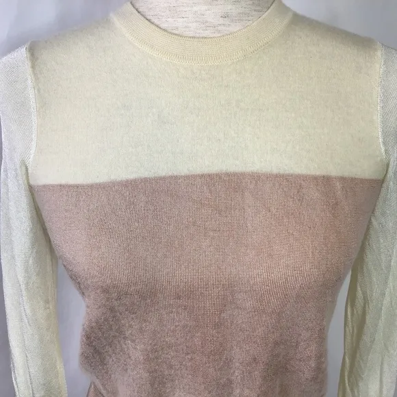 Rag &amp; Bone Sweater Size XS Marissa Color Block Lightweight Soft Pink Cream
