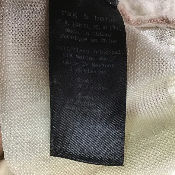 Rag &amp; Bone Sweater Size XS Marissa Color Block Lightweight Soft Pink Cream
