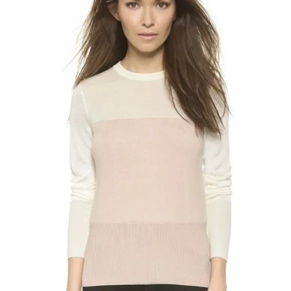 Rag &amp; Bone Sweater Size XS Marissa Color Block Lightweight Soft Pink Cream