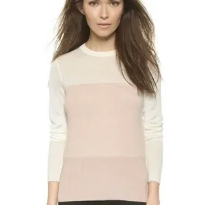 Rag &amp; Bone Sweater Size XS Marissa Color Block Lightweight Soft Pink Cream