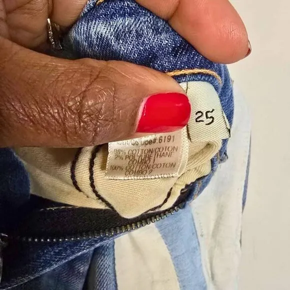 rag &amp; bone Womens 25 Relay Jeans Blue Skinny Ankle Zip Side Stripe Stretch Denim