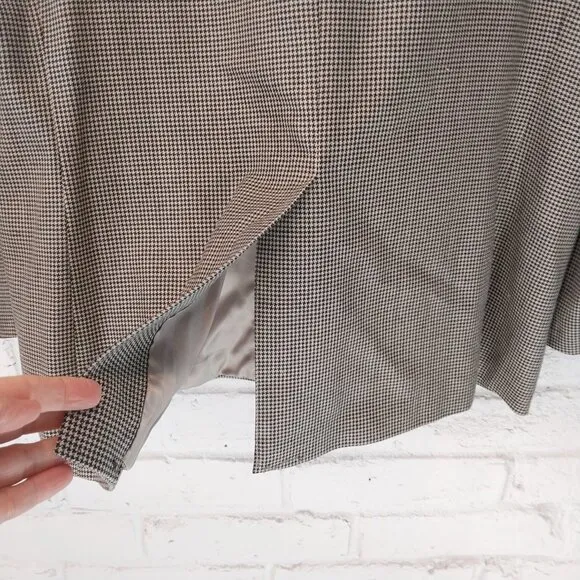 Ralph Lauren Blazer Men 46R Gray Houndstooth Silk Wool Blend 2 Button Sport Coat