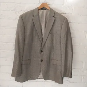 Ralph Lauren Blazer Men 46R Gray Houndstooth Silk Wool Blend 2 Button Sport Coat