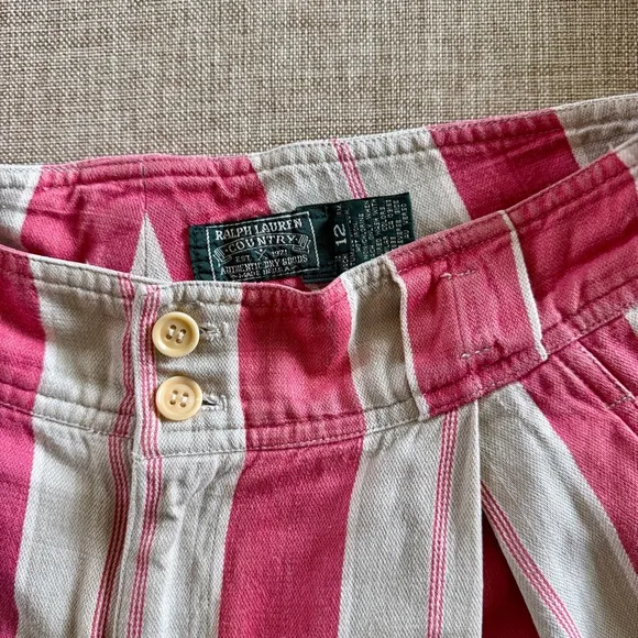 Ralph Lauren Country c. 1990 Shorts Natural &amp; Arroyo Red Stripe | 12