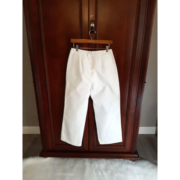 Ralph Lauren Jean Co. Women's Size 8P Wide Leg White Sailor Pants