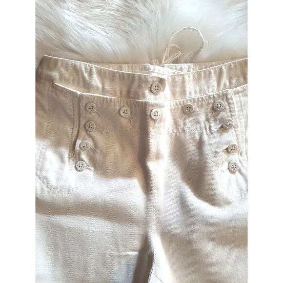 Ralph Lauren Jean Co. Women's Size 8P Wide Leg White Sailor Pants