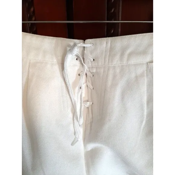 Ralph Lauren Jean Co. Women's Size 8P Wide Leg White Sailor Pants