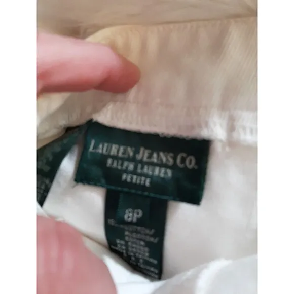 Ralph Lauren Jean Co. Women's Size 8P Wide Leg White Sailor Pants