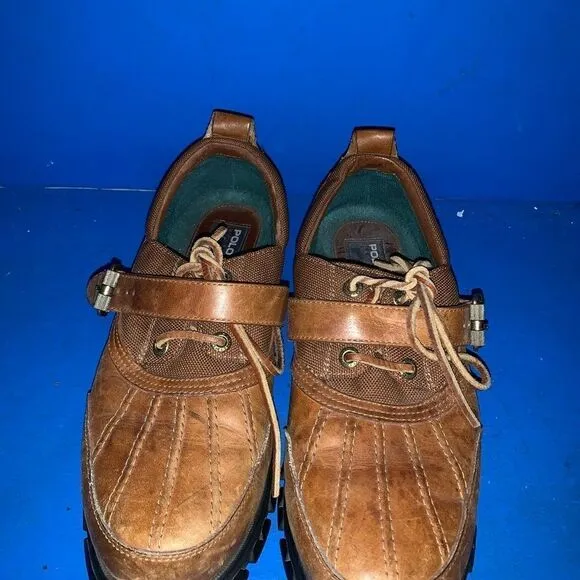 Ralph Lauren Polo Sport 503002 Brown Tan Lace Up Oxford Duck Shoes Men’s 11D