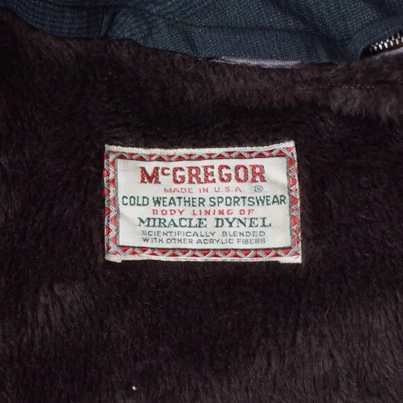 Rare - 50s/60s Grey &amp; Black Plaid BOSTON HARBOR Trench Coat  McGREGOR -40R