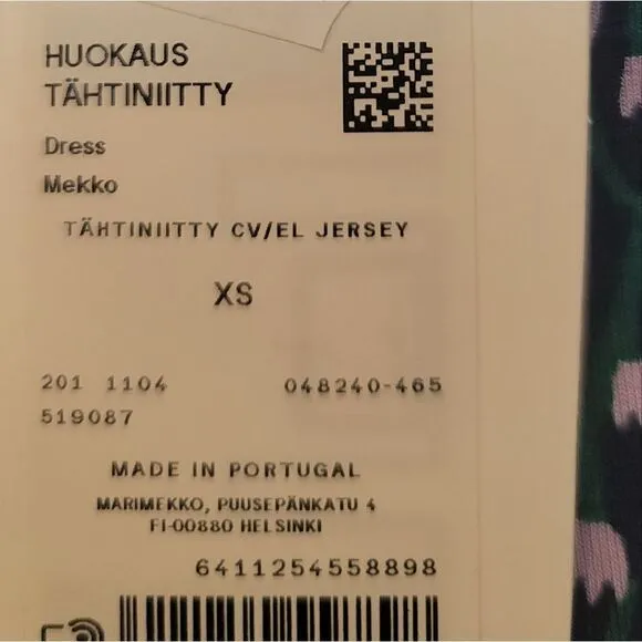 RARE Marimekko jersey dress xs new nwt