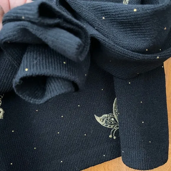 Rare! St. John sport boat neck embroidered butterfly top S