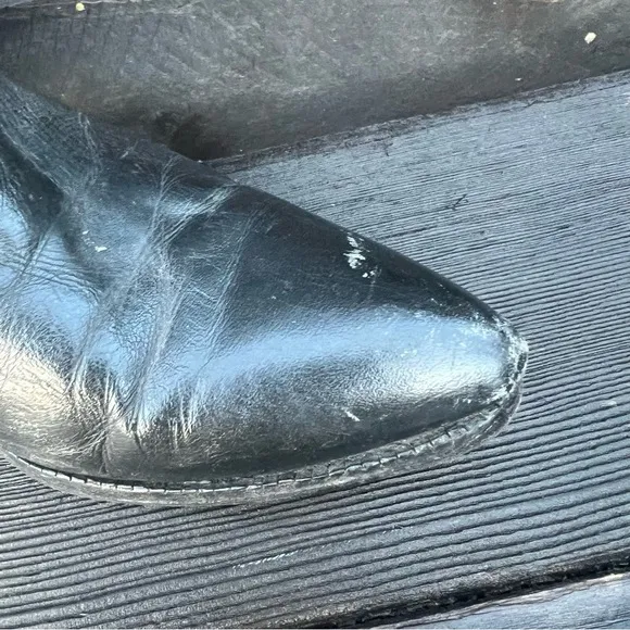Rare Vintage 80s Zodiac Black Leather Studded Cowgirl Boots –  7.5 – Vibram Sole