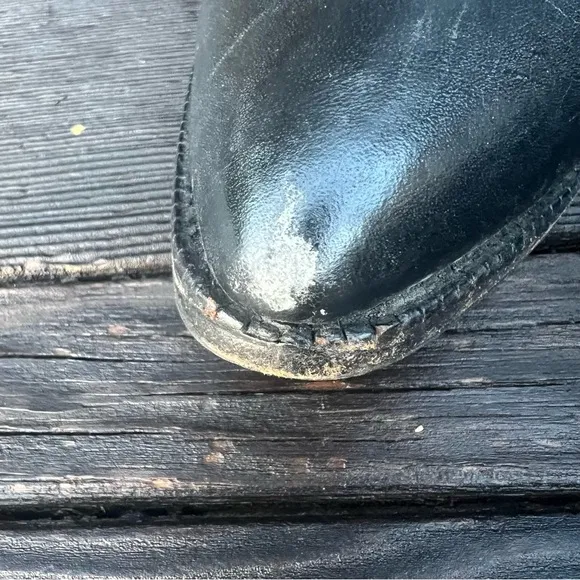 Rare Vintage 80s Zodiac Black Leather Studded Cowgirl Boots –  7.5 – Vibram Sole