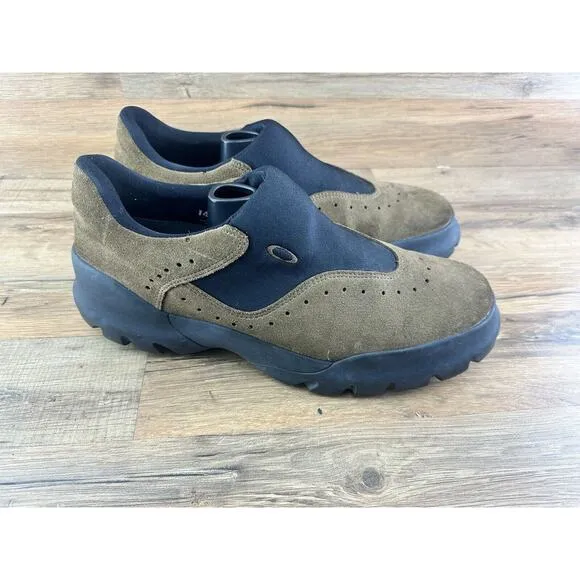 Rare Vintage Men's OAKLEY FLESH Tan Slip-On Shoe Walking Hiking Shoes Si…