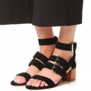 Rebecca Minkoff Ilana City Heeled Black Strappy Sandal 7M