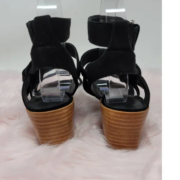 Rebecca Minkoff Ilana City Heeled Black Strappy Sandal 7M