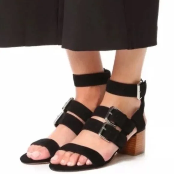 Rebecca Minkoff Ilana City Heeled Black Strappy Sandal 7M