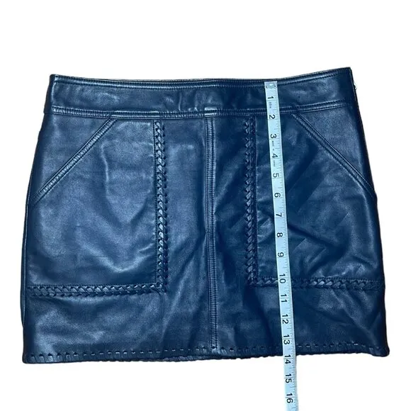 Rebecca Minkoff Lambskin Leather Mini Skirt Gray Size 2