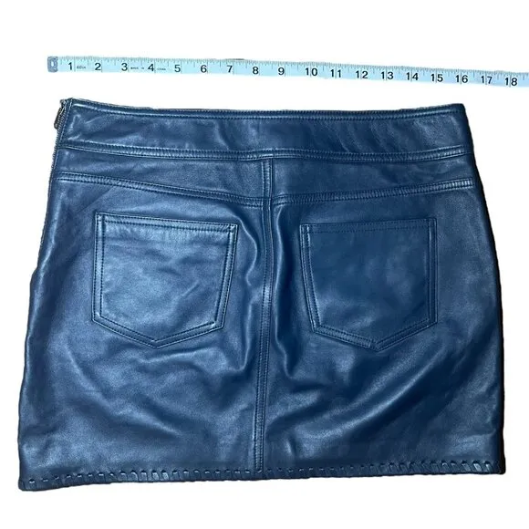 Rebecca Minkoff Lambskin Leather Mini Skirt Gray Size 2