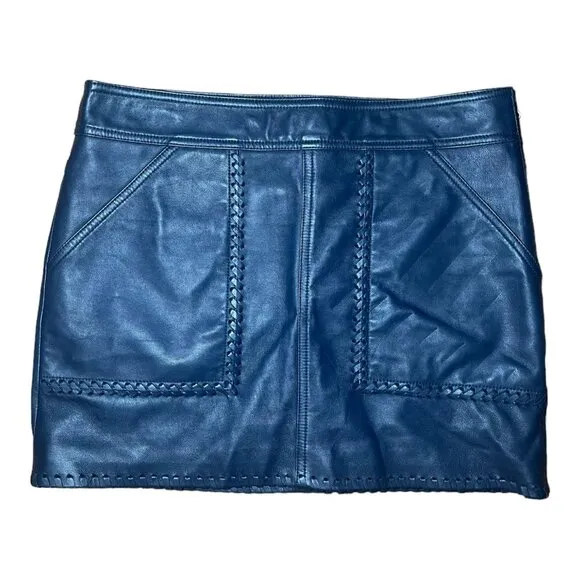 Rebecca Minkoff Lambskin Leather Mini Skirt Gray Size 2
