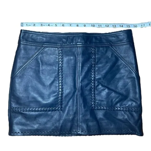 Rebecca Minkoff Lambskin Leather Mini Skirt Gray Size 2