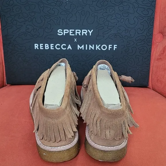 Rebecca Minkoff x Sperry Women’s Fringe Tan Chukka Boots STS87070 Size 10