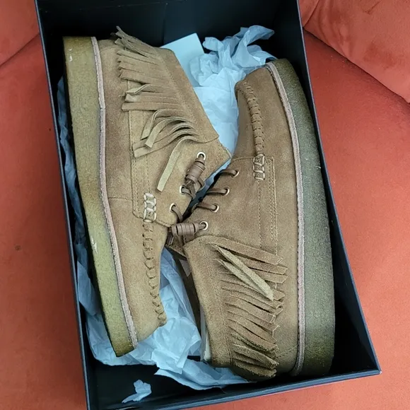 Rebecca Minkoff x Sperry Women’s Fringe Tan Chukka Boots STS87070 Size 10