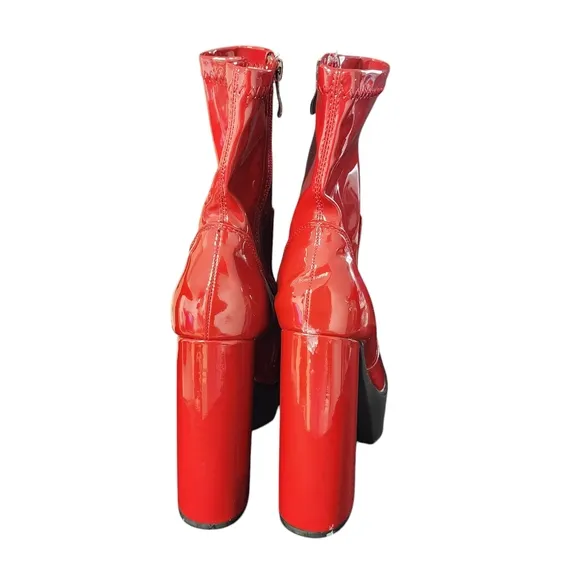 Red Platform Ankle Doll | Boots Size 7