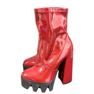 Red Platform Ankle Doll | Boots Size 7