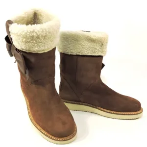 RED VALENTINO 🇮🇹 WOMEN'S BROWN SUEDE COMFORT WINTER BOOTIE
