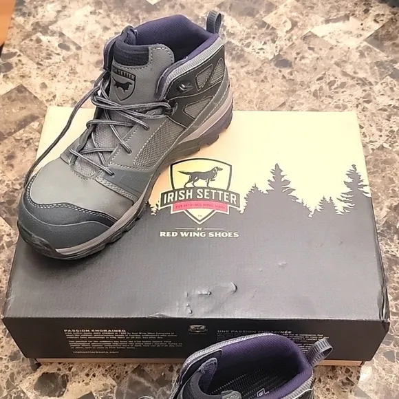 Red Wing Irish Setter Gray/Purple Rockford Hiking/Work Boots Women's Size 9