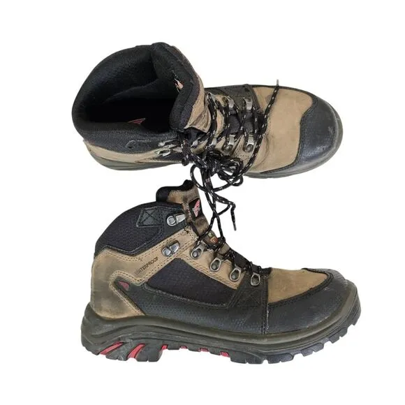 Red Wing Shoes Mens Waterproof Brown and Black Steel Toe Hiking Field Boots US 8