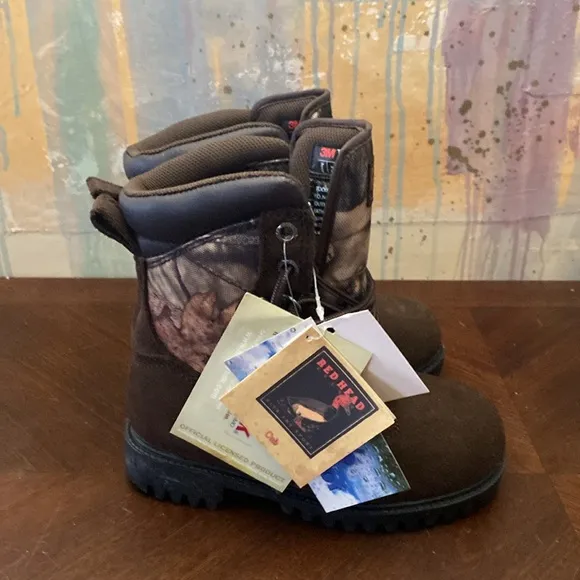 RedHead Waterproof Hunting Camo Winter Boots Youth 1M Lace Up NWT