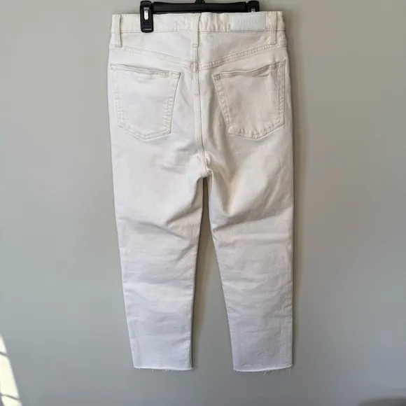 Re/Done Sz 29 Comfort Stretch High Rise 70s Stove Pipe Vintage White Jeans