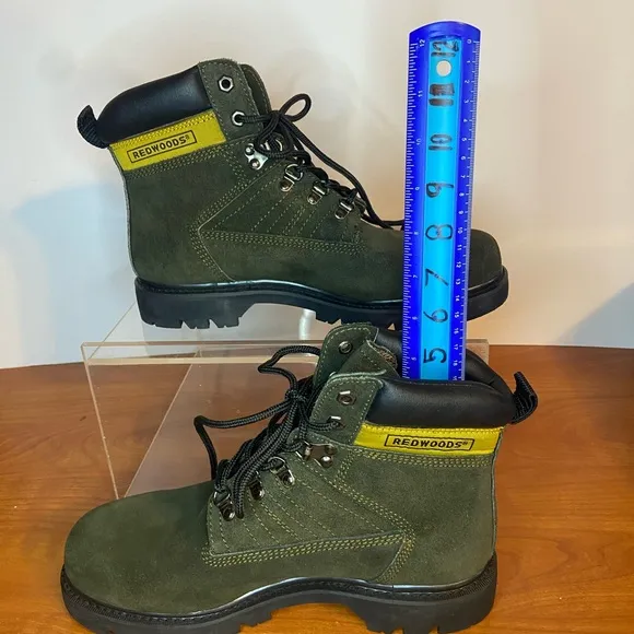 Redwoods Men's 5” Premium Oil Resist 8.5 E Olive Green Lace-Up Boots
