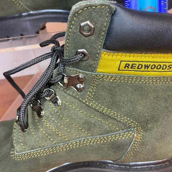 Redwoods Men's 5” Premium Oil Resist 8.5 E Olive Green Lace-Up Boots