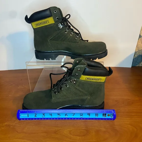 Redwoods Men's 5” Premium Oil Resist 8.5 E Olive Green Lace-Up Boots