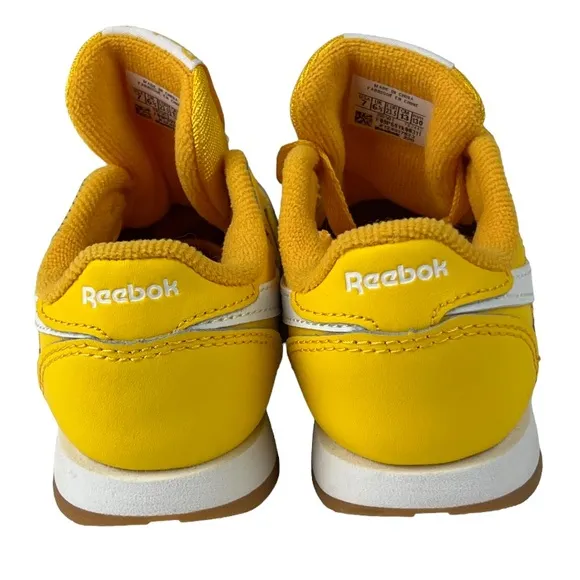 Reebok Classic Leather Infants Toddler Running/Walking Shoes Yellow Sz: 7
