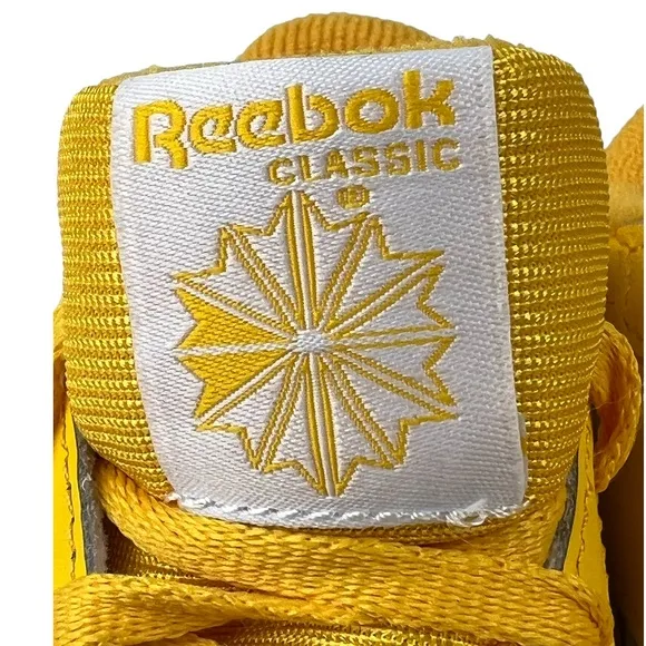 Reebok Classic Leather Infants Toddler Running/Walking Shoes Yellow Sz: 7