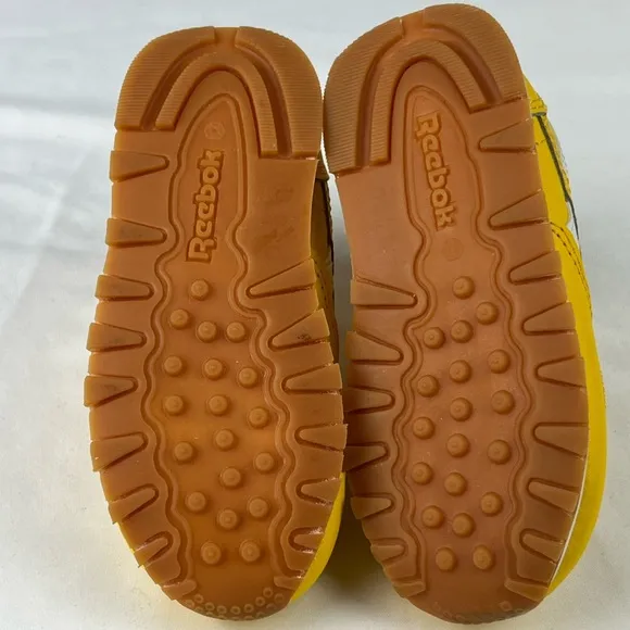 Reebok Classic Leather Infants Toddler Running/Walking Shoes Yellow Sz: 7