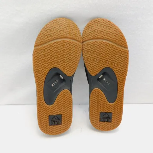Reef Black Men's Fanning Flip Flop  with Bottle Opener Size 12 New