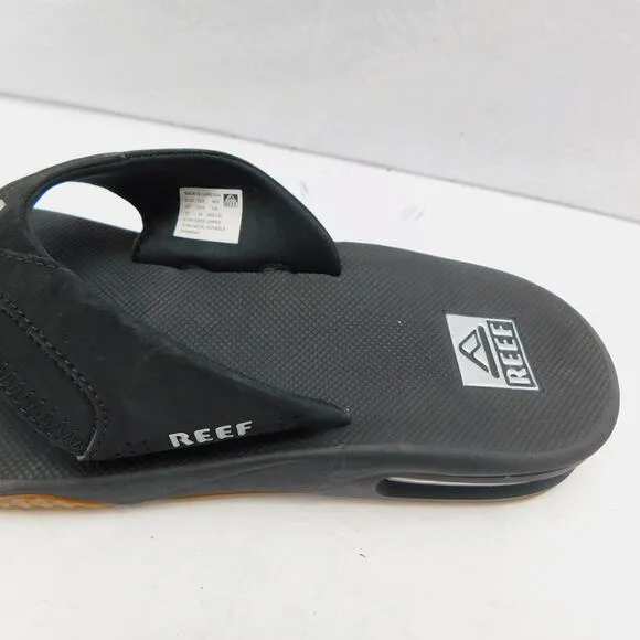 Reef Black Men's Fanning Flip Flop  with Bottle Opener Size 12 New