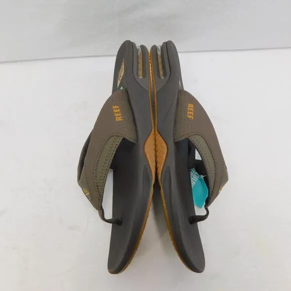 Reef Brown Fanning Men Flip Flops Size 10 with Bottle Opener New