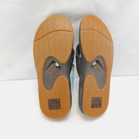 Reef Brown Fanning Men Flip Flops Size 10 with Bottle Opener New