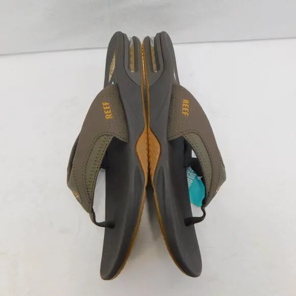 Reef Brown Fanning Men Flip Flops Size 10 with Bottle Opener New