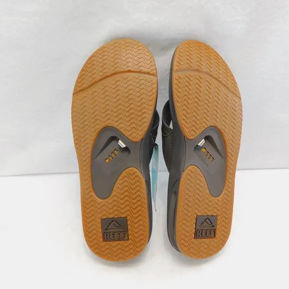 Reef Brown Fanning Men Flip Flops Size 10 with Bottle Opener New