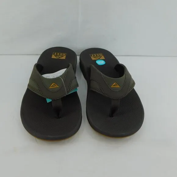 REEF Men's Flip Flops Fanning Brown Gum Bottle Sandal Opener Size 9 New