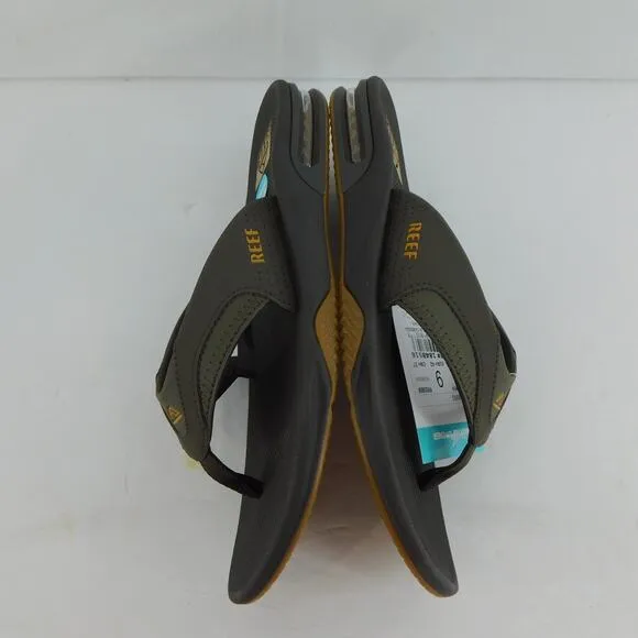 REEF Men's Flip Flops Fanning Brown Gum Bottle Sandal Opener Size 9 New