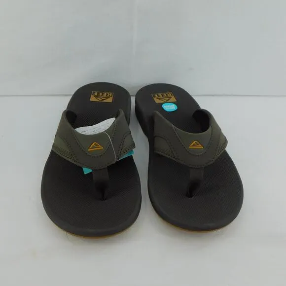 REEF Men's Flip Flops Fanning Brown Gum Bottle Sandal Opener Size 9 New
